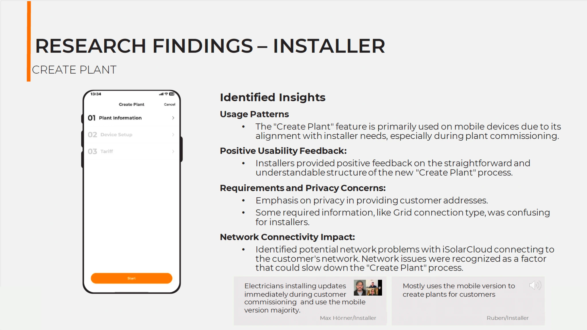 Create Plant findings from the mobile evaluation